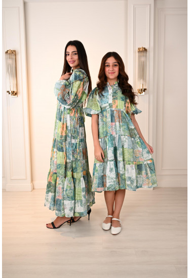 فستان بناتي بطباعات زهور ملونه رائعه