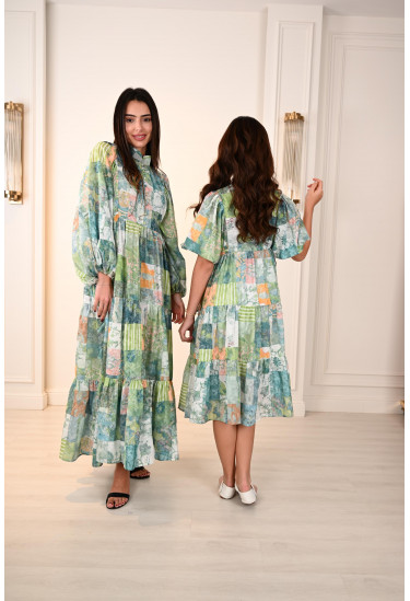 فستان بناتي بطباعات زهور ملونه رائعه