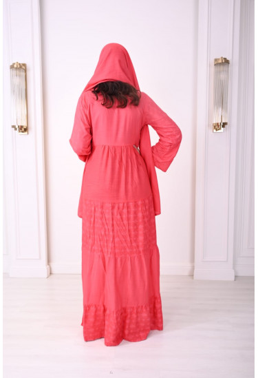 جلابيه طويله مع وشاح للرأس 