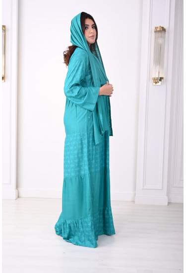 جلابيه طويله مع وشاح للرأس 