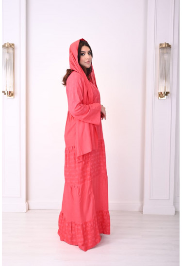 جلابيه طويله مع وشاح للرأس 