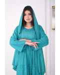 جلابيه طويله مع وشاح للرأس جلابيه طويله مع وشاح للرأس