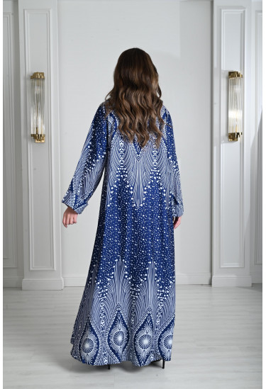 جلابيه نسائي طباعات تشبه ريش طاووس