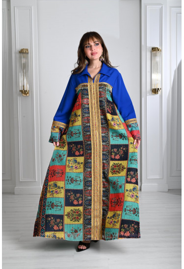 جلابيه نسائي طويله طباعات رائعه