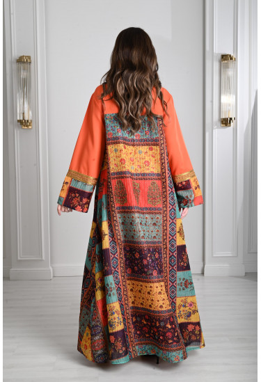 جلابيه نسائي طويله طباعات رائعه