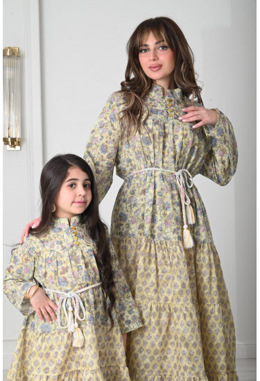 فستان بناتي مشجر مقاسات صغيرة فستان بناتي مشجر مقاسات صغيرة