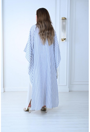 جلابية تراثيه ملكيه  بتطريز لؤلؤي وشراشيب 