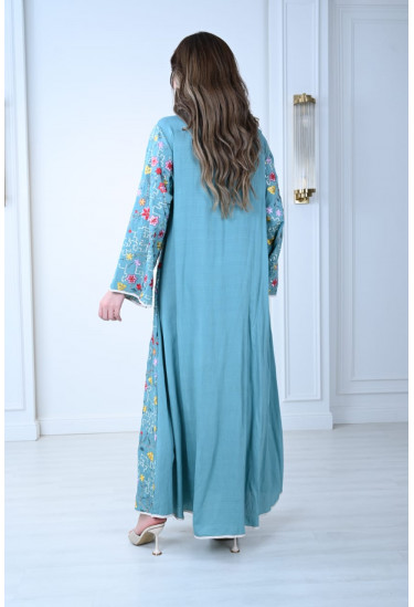 جلابية نسائية كاجوال مزينة بطبعات ملونة جلابية نسائية كاجوال مزينة بطبعات ملونة