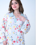 جلابية نسائية كاجوال مزينة بطبعات ملونة جلابية نسائية كاجوال مزينة بطبعات ملونة