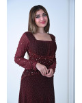 فستان سهرة مزين بترتر لامع وتصميم أنيق فستان سهرة مزين بترتر لامع وتصميم أنيق