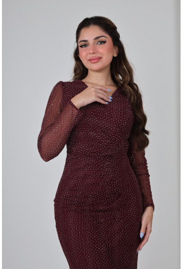 فستان سهرة أنيق بترتر لامع