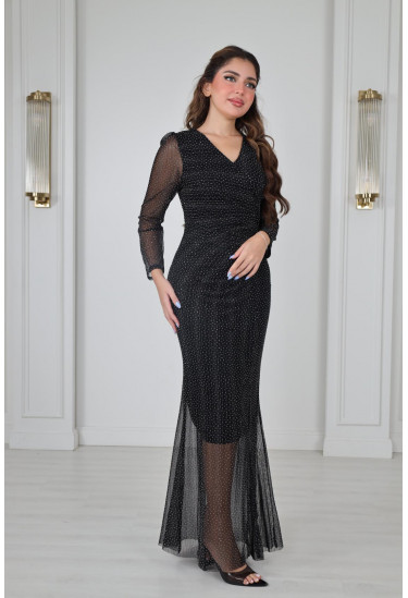 فستان سهرة أنيق بترتر لامع