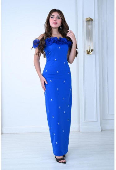 فستان أنيق مزين بكشكشة فاخرة