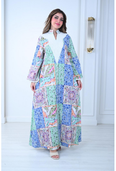 جلابية قطنية أنيقة بألوان الباستيل