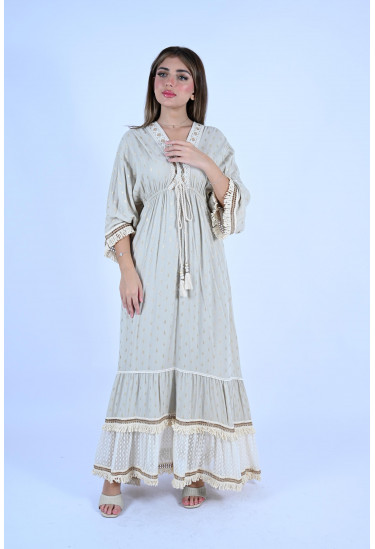 جلابية ماكسي بوهيمي أنيق 