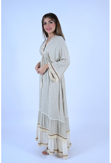 جلابية ماكسي بوهيمي أنيق 