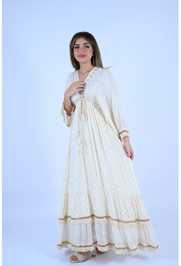 جلابية ماكسي بوهيمي أنيق 