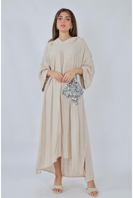 جلابيه نسائي بغطاء رأس مزين بالترتر اللامع