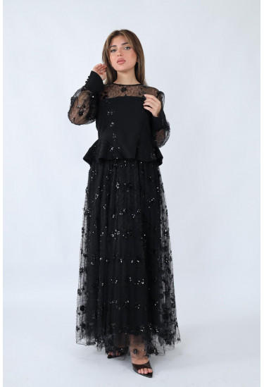 فستان سهرة أسود راقي فستان سهرة أسود راقي