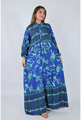جلابية فضفاضه بنقوش ولمسة عصرية