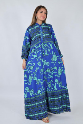 جلابية فضفاضه بنقوش ولمسة عصرية