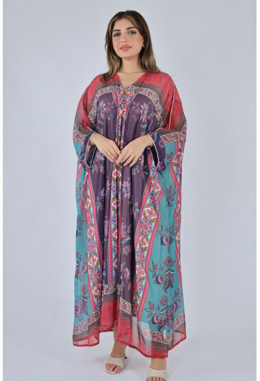 جلابيه فضفاضه بطباعات ملونه