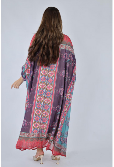 جلابيه فضفاضه بطباعات ملونه