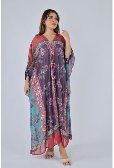 جلابيه فضفاضه بطباعات ملونه