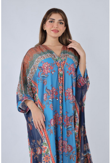 جلابيه فضفاضه بطباعات ملونه