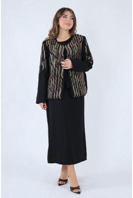 طقم سهرة مع جاكيت مطرز بتفاصيل لامعه