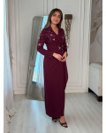 فستان سهرة بتطريز ناعم وتصميم أنيق