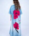 جلابية صيفية واسعة بنقشة زهور بارزة جلابية صيفية واسعة بنقشة زهور بارزة