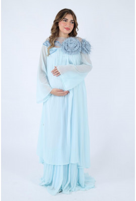 فستان أنيق مزين بورود دانتيل فاخرة