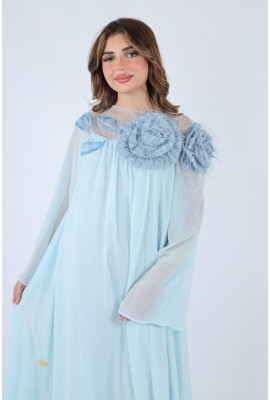 فستان أنيق مزين بورود دانتيل فاخرة