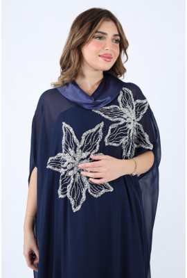 جلابية فضفاضه  فاخرة بتطريز أزهار 