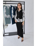 طقم رسمي أنيق بفيست كلاسيك وتنورة طويلة طقم رسمي أنيق بفيست كلاسيك وتنورة طويلة