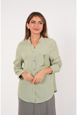 بلوزة بجيـب جانبي وسحاب أنيق بلوزة بجيـب جانبي وسحاب أنيق