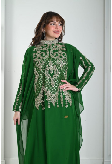 جلابيه نسائي طويله مطرزه