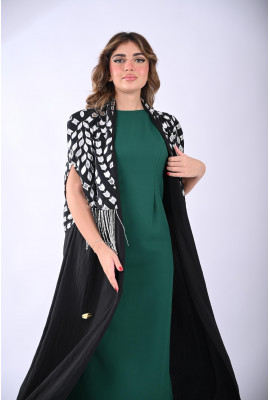 فستان سهرة طويل مع جلابية مطرزة