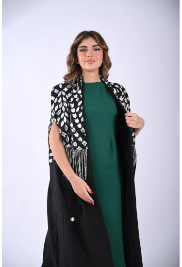 فستان سهرة طويل مع جلابية مطرزة