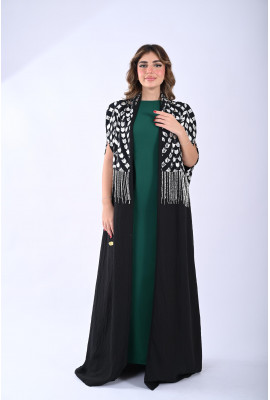 فستان سهرة طويل مع جلابية مطرزة