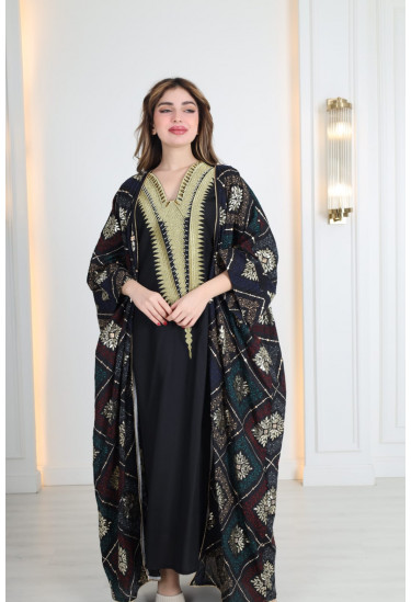 جلابية نسائية ملكية بالتطريز الذهبي جلابية نسائية ملكية بالتطريز الذهبي