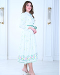  فستان أنيق بنقوش زهرية  رائعه