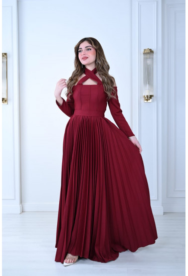 فستان أنيق بتصميم بيليسيه واسع فستان أنيق بتصميم بيليسيه واسع