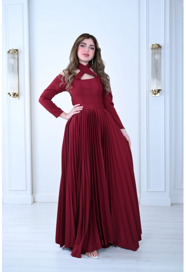 فستان أنيق بتصميم بيليسيه واسع فستان أنيق بتصميم بيليسيه واسع
