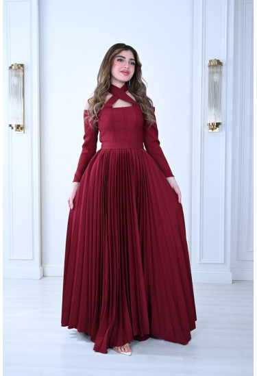 فستان أنيق بتصميم بيليسيه واسع فستان أنيق بتصميم بيليسيه واسع