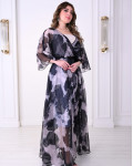 فستان نسائي بطباعات فنية و نمط لف فستان نسائي بطباعات فنية و نمط لف