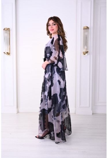 فستان نسائي بطباعات فنية و نمط لف فستان نسائي بطباعات فنية و نمط لف