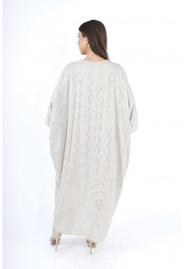 جلابيه كويتي بتطريز لامع فاخر 