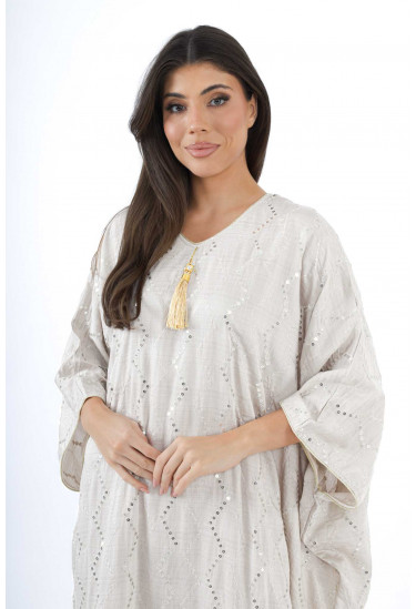 جلابيه كويتي بتطريز لامع فاخر 